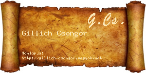 Gillich Csongor névjegykártya